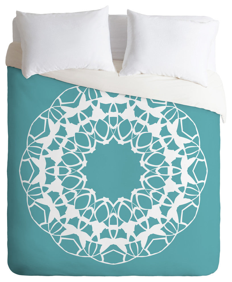 Deny Designs Karen Harris Mod Medallion Aqua Duvet Cover-Lightweight