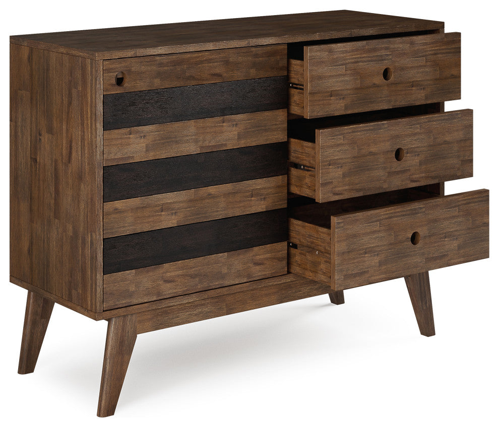 Clarkson Solid Acacia Wood Medium Storage, Rustic Natural Aged Brown