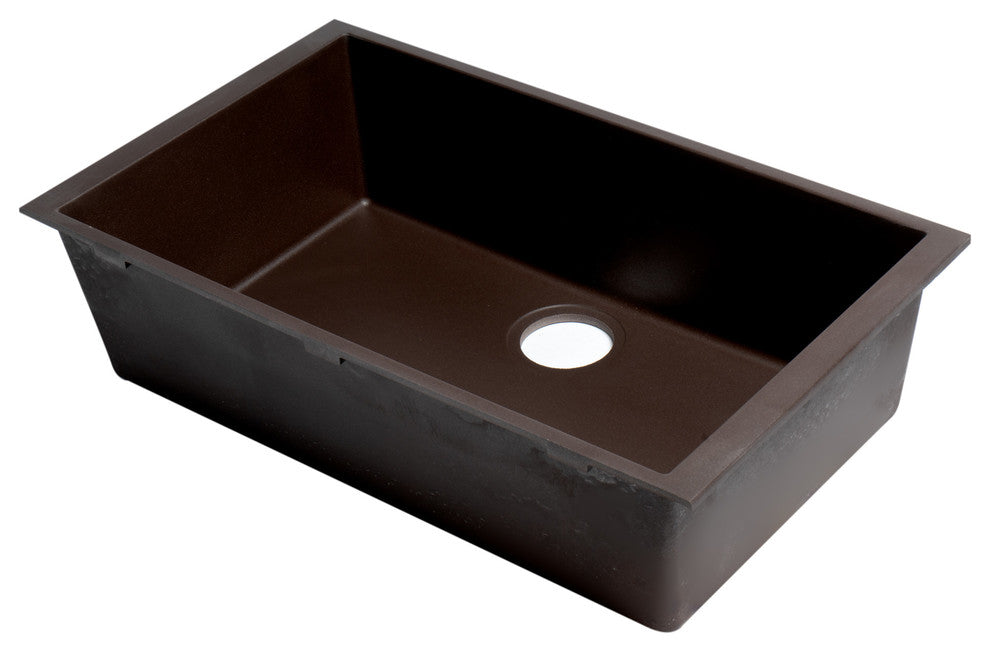 Chocolate 30" Undermount Single Bowl Granite Composite Kitchen Sink