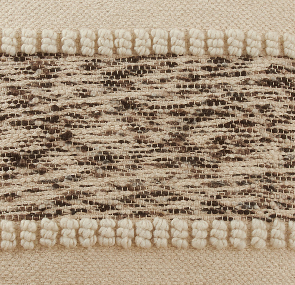 Poly-Filled Throw Pillow With Woven Textured Design