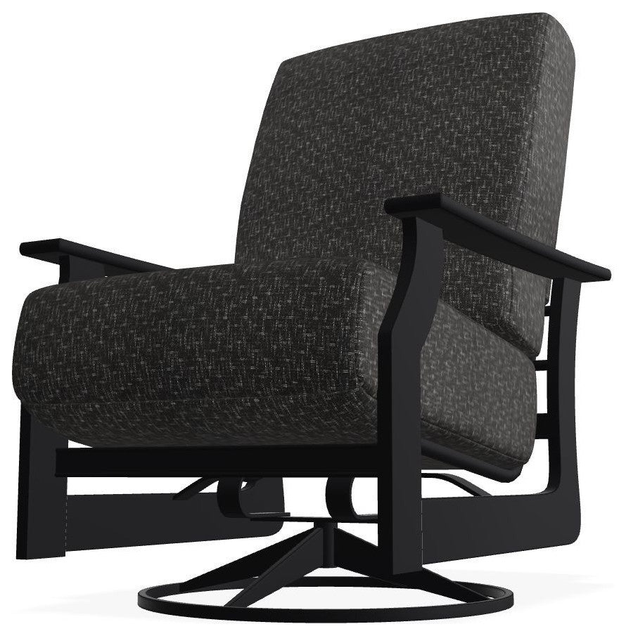 St. Catherine Deep Seat Outdoor Swivel Rocker, Hither Char/Black
