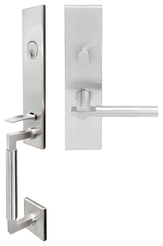 Sequoia Lever, Mortise Entry Handle set, RHR, Satin Stainless Steel