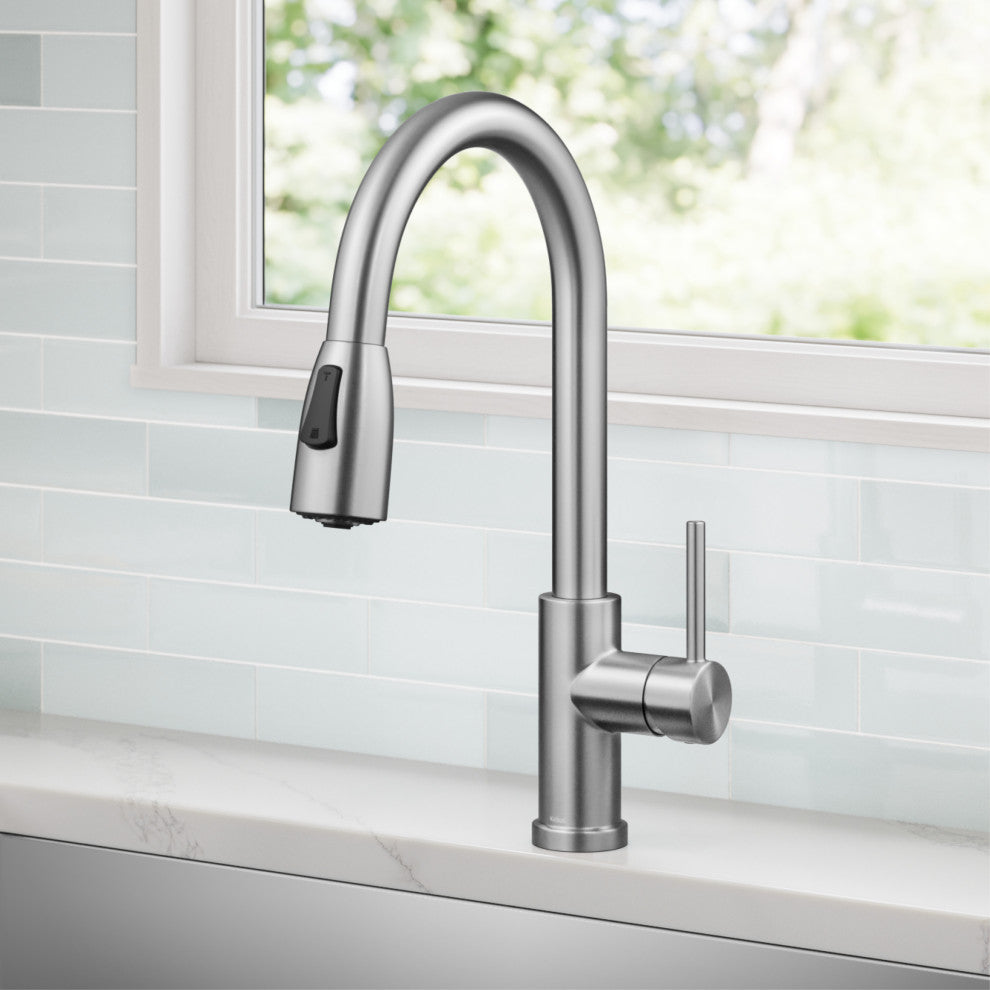 KRAUS Coda 2-Function 1-Handle Pull Down Kitchen Faucet Spot Free St Steel