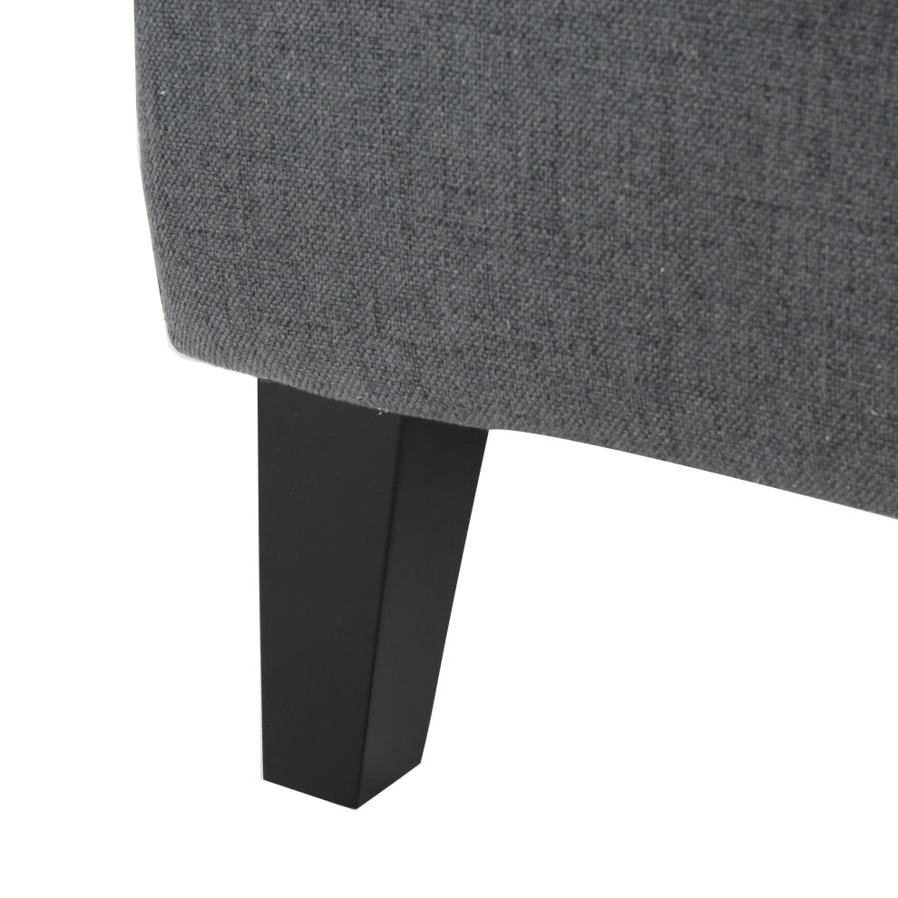 GDF Studio Quinn Navy Blue Fabric Sofa Chair, Charcoal