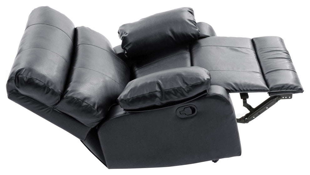 Clarke Rocker Recliner, Black/Faux Leather