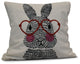 What's Up Bunny?, Holiday Animal Print Pillow, Red, 20"x20"