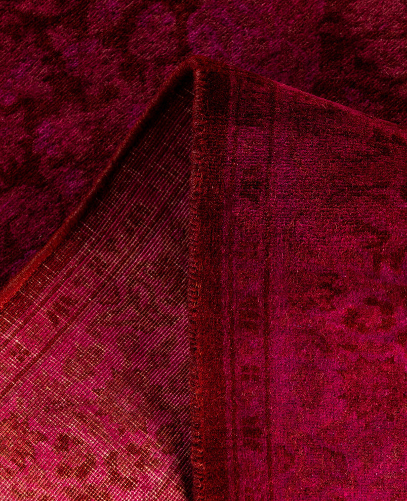 Overdyed One-of-a-Kind Hand-Knotted Area Rug Red, 2' 7" x 8' 1"
