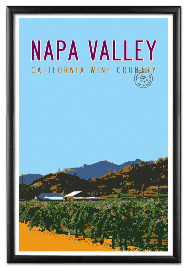 Vintage Napa Valley Travel Poster, California Art