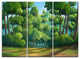 "Green Jungle With Dense Trees" Oversized Metal Wall Art, 3 Panels, 36"x28"