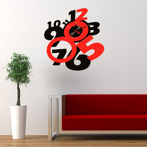 Modern Home Self Adhesive DIY 3D Wall Clock - Crazy Eight