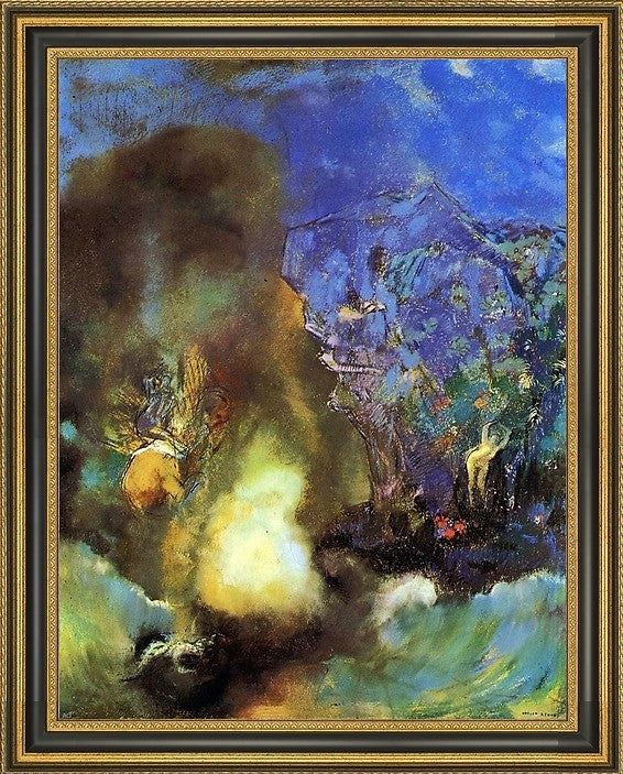 Odilon Redon Roger and Angelica - 18" x 24" Framed Premium Canvas Print
