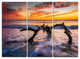 "Tree and Waves in the Atlantic Ocean" Metal Wall Art, 3 Panels, 36"x28"
