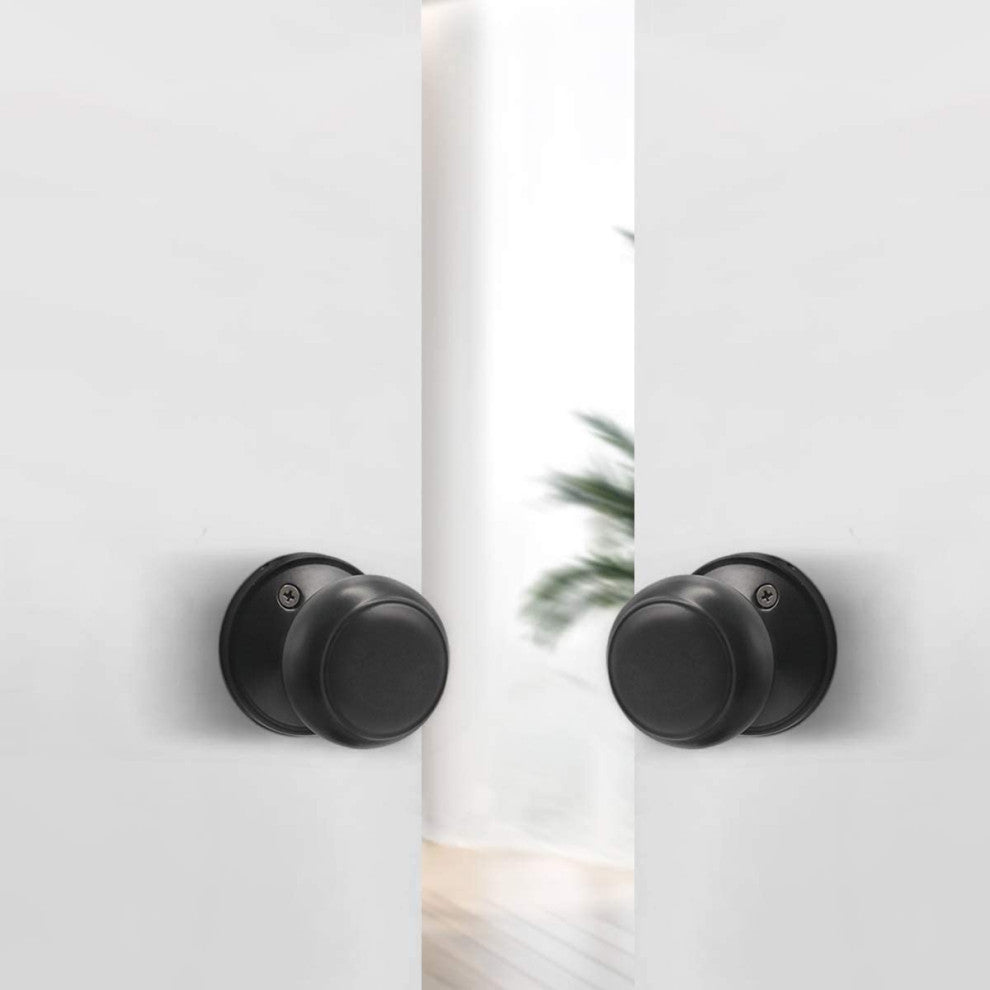 Modern Matte Black Dummy Door Knob, Set of 5