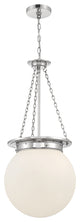 Manor 3-Light Pendant, Matte Black, Polished Nickel