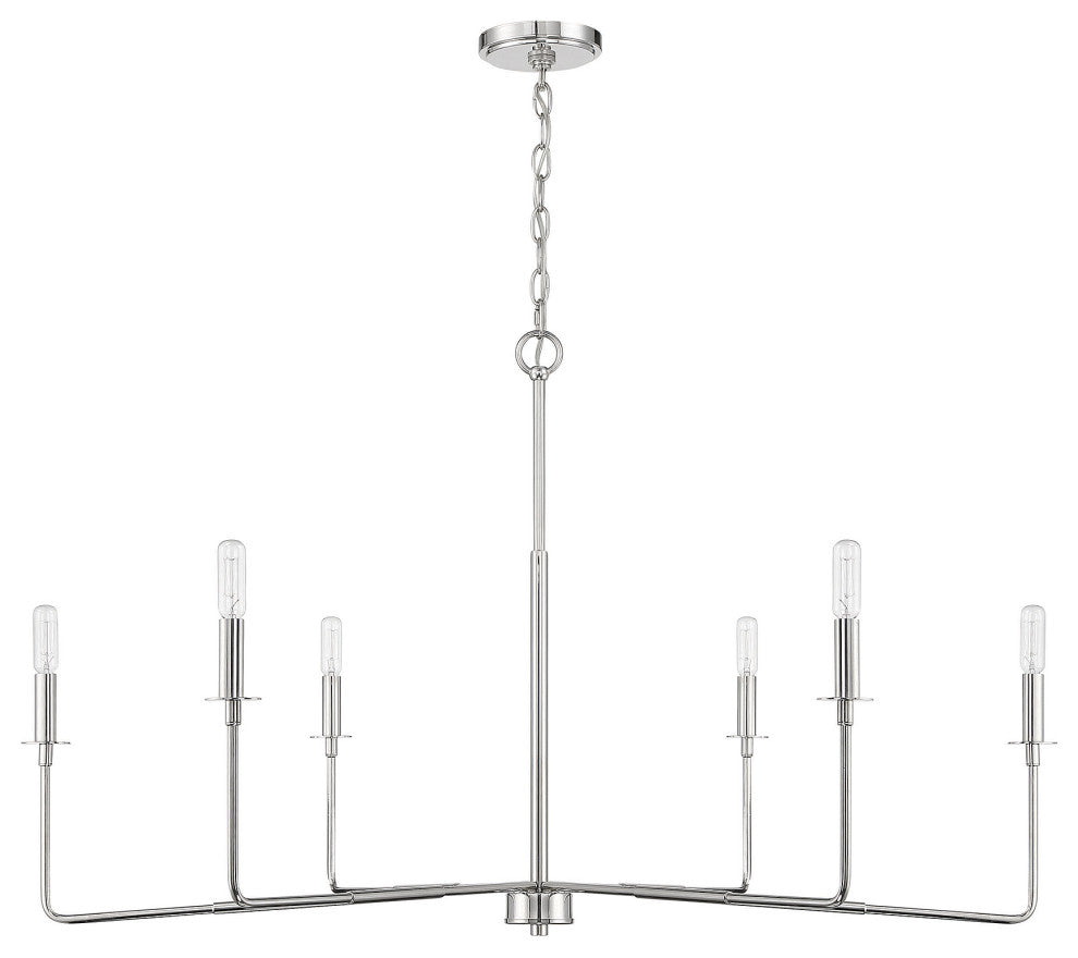 Savoy House Salerno 6-Light Chandelier, Polished Nickel