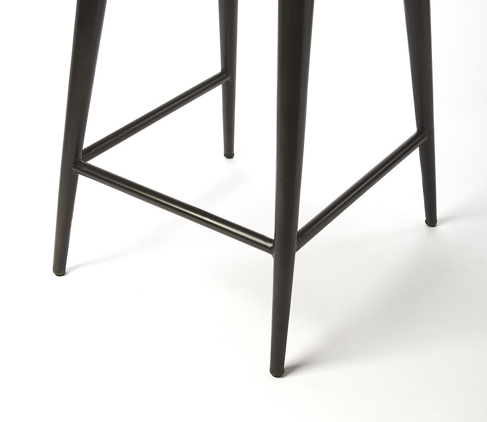 Saddle Leather Rectangular 26" Counter Stool, Dark Brown