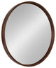 Hutton Round Decorative Wood Framed Wall Mirror, Walnut Brown, 30 Diameter