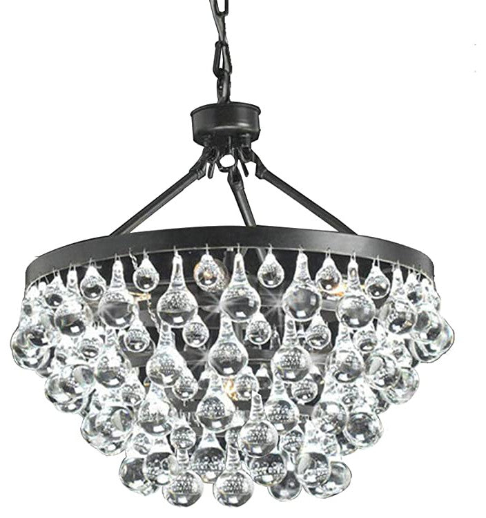 Modern Style Glass Crystal 5-Light Luxury Chandelier Antique Bronze Chandelier