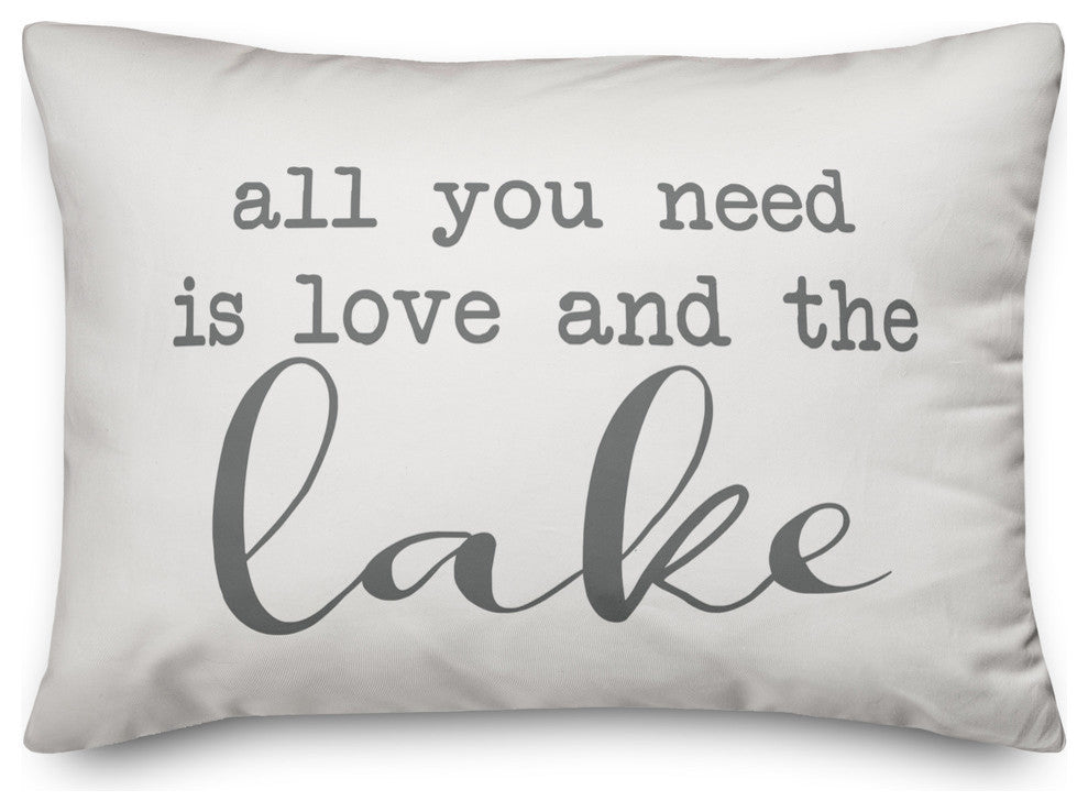 All You Need Is Love And The Lake Script Outdoor Lumbar Pillow