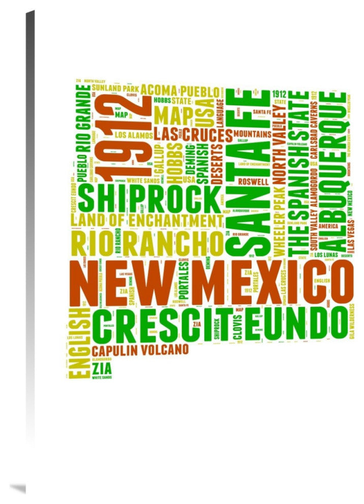 "New Mexico Word Cloud Map" Fine Art Print