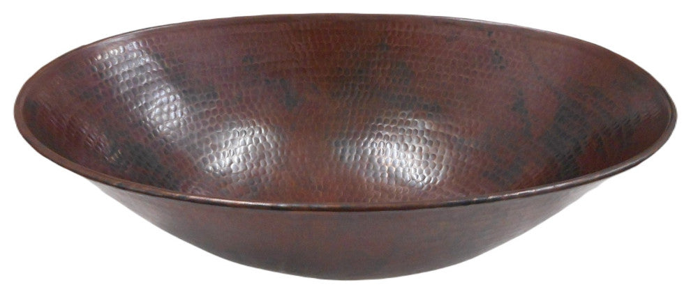 Aged Copper 17" Oval Copper Vessel Bathroom Sink