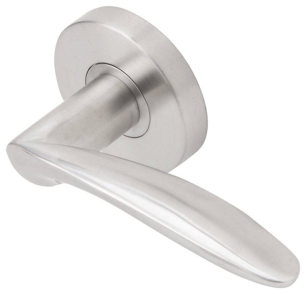 Crest Lever, Tubular Privacy, Satin Stainless Steel, 2-3/8" Backset