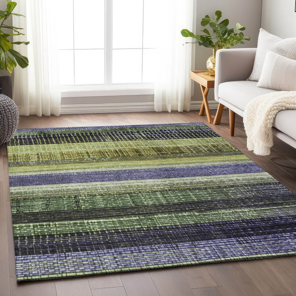 Machine Washable Indoor/Outdoor Chantille ACN1873 Aloe 9' x 12' Rug