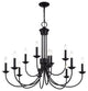Estate 12-Light Black Large 2-Tier Chandelier