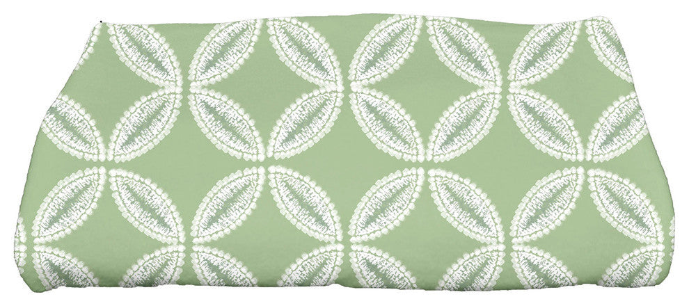Tidepool, Geometric Print Bath Towel, Green