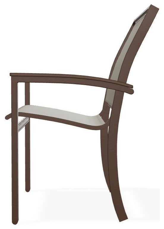 Bazza Sling Stackable Outdoor Dining Chair, Elevation Stone/Kona