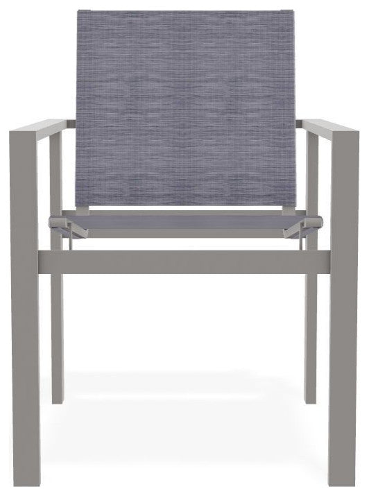 Tribeca Sling Outdoor Stackable Armchair, Brooks/Warm Gray