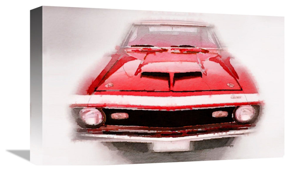"1968 Chevy Camaro Front End Watercolor" Fine Art Print