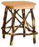 Hickory Log 4-Leg End Table, Hickory & Oak, Oval