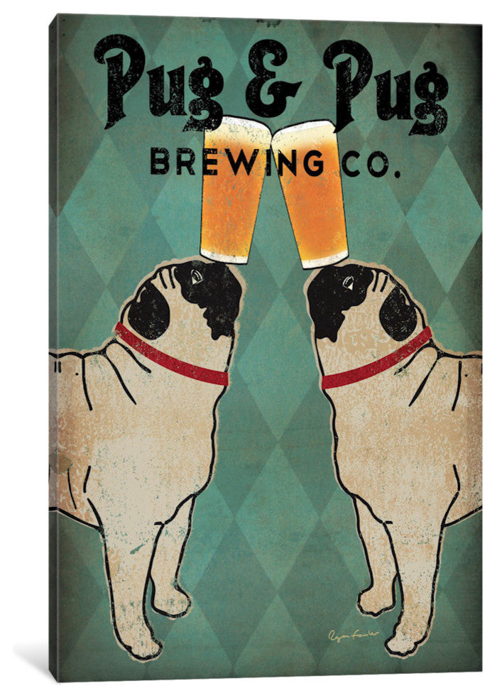 "Pug and Pug Brewing Gallery" by Ryan Fowler, 40x26x1.5"