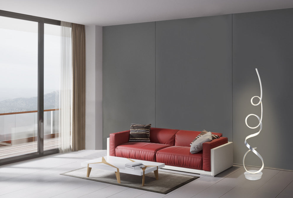 Mozart 68W Unique Modern LED Floor Lamp, Anodize Aluminum