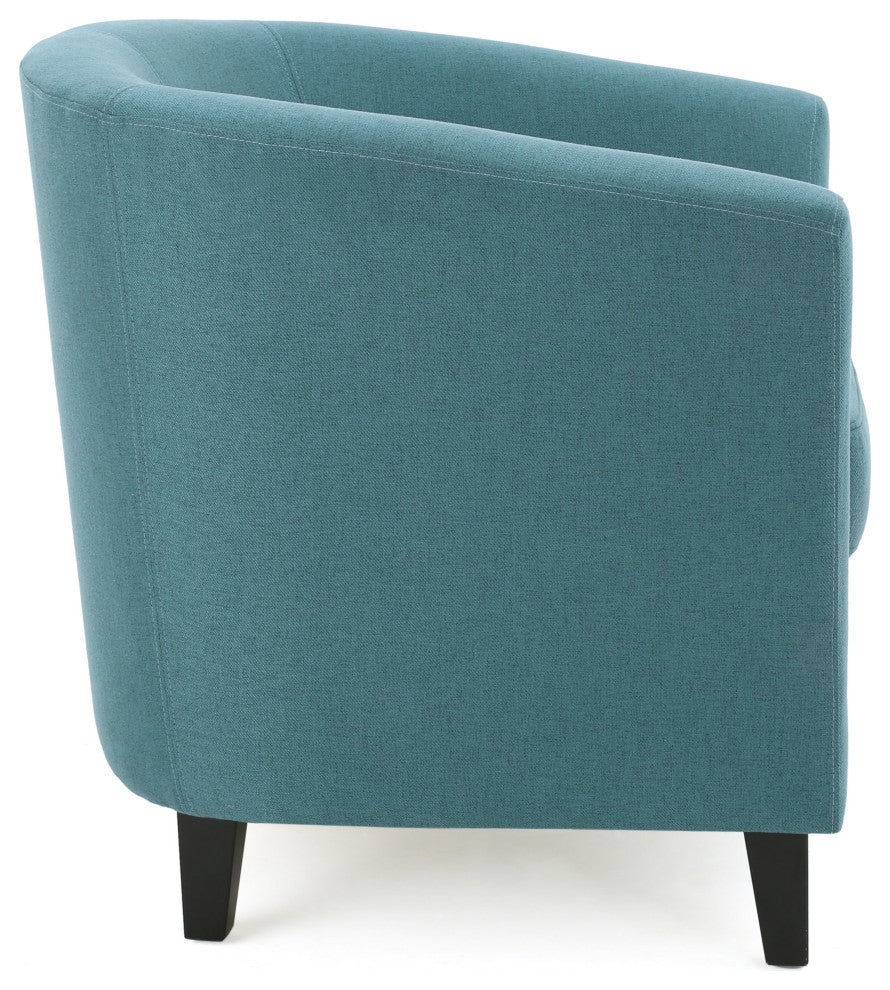 GDF Studio Prescott Tub Design Club Chair, Dark Teal Fabric