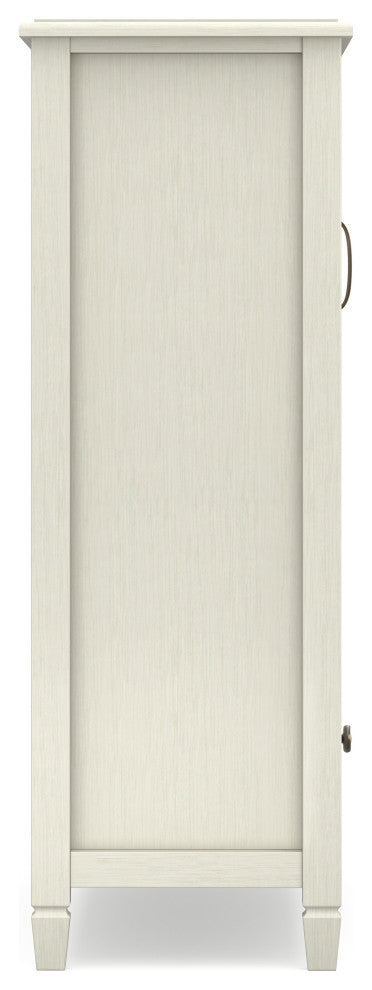 Connaught Solid Wood Tall Storage Cabinet, Antique White