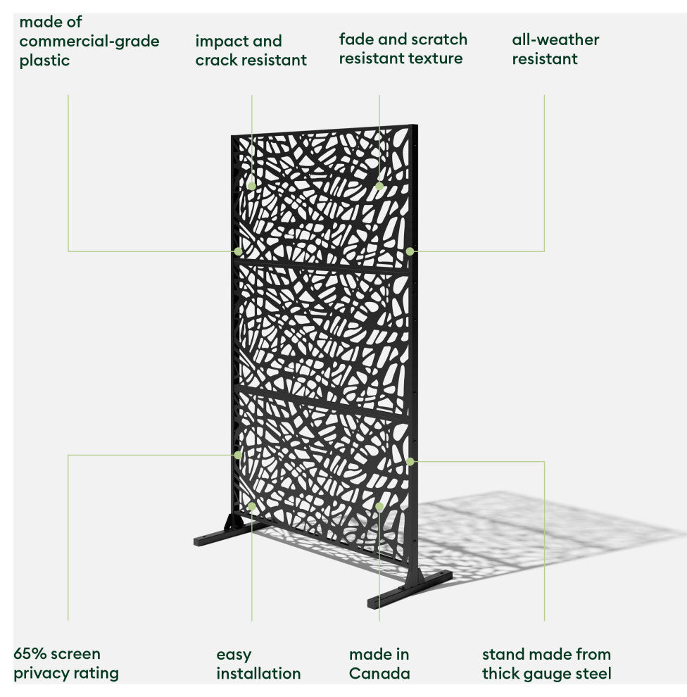 Veradek Screen Series Web Privacy Screen 3 Panel Set w/ Stand