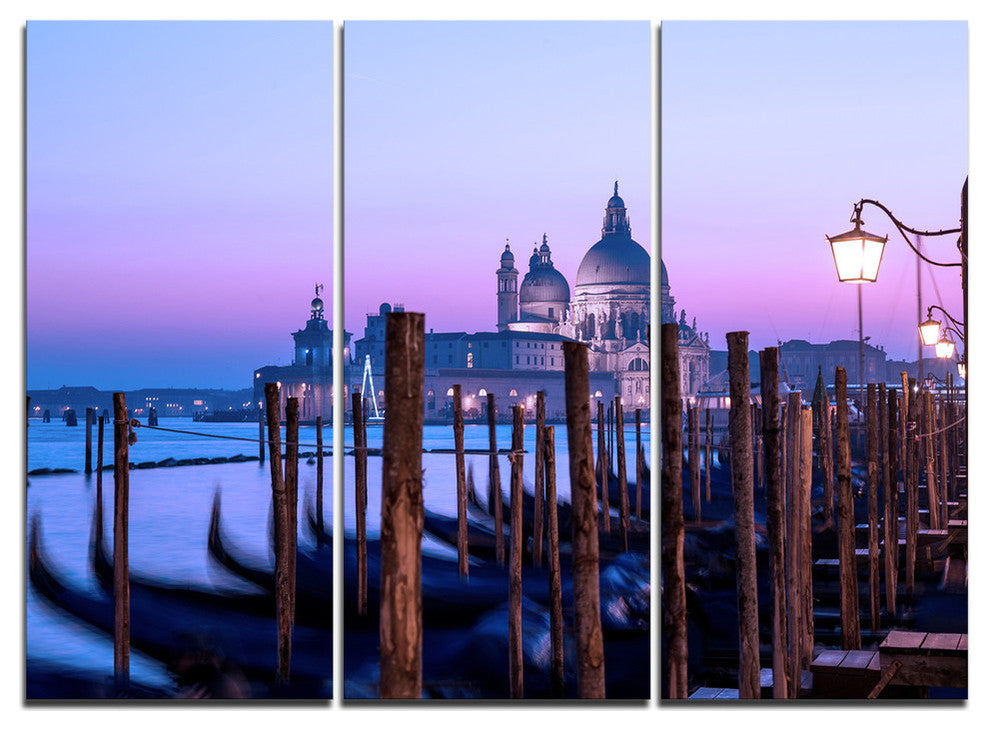 "Venice Sunset Panorama at Twilight" Metal Wall Art, 3 Panels, 36"x28"