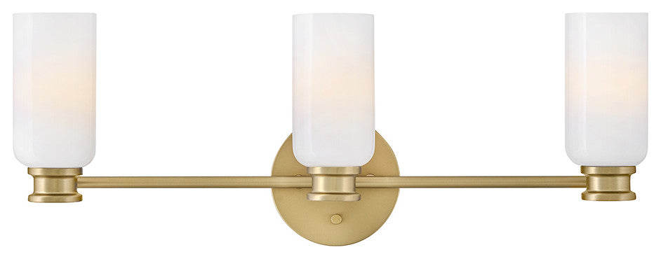 Lark Naomi Medium Three Light Vanity, Lacquered Brass
