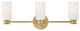 Lark Naomi Medium Three Light Vanity, Lacquered Brass