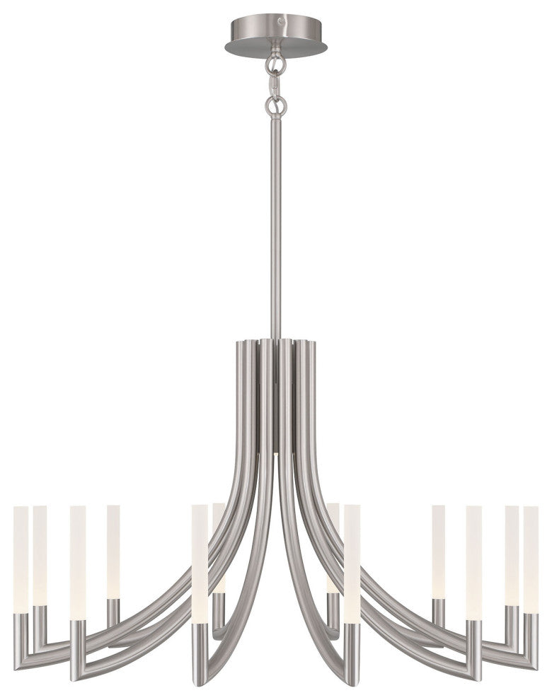 Olette 12L 36" Sn Frosted Chandelier