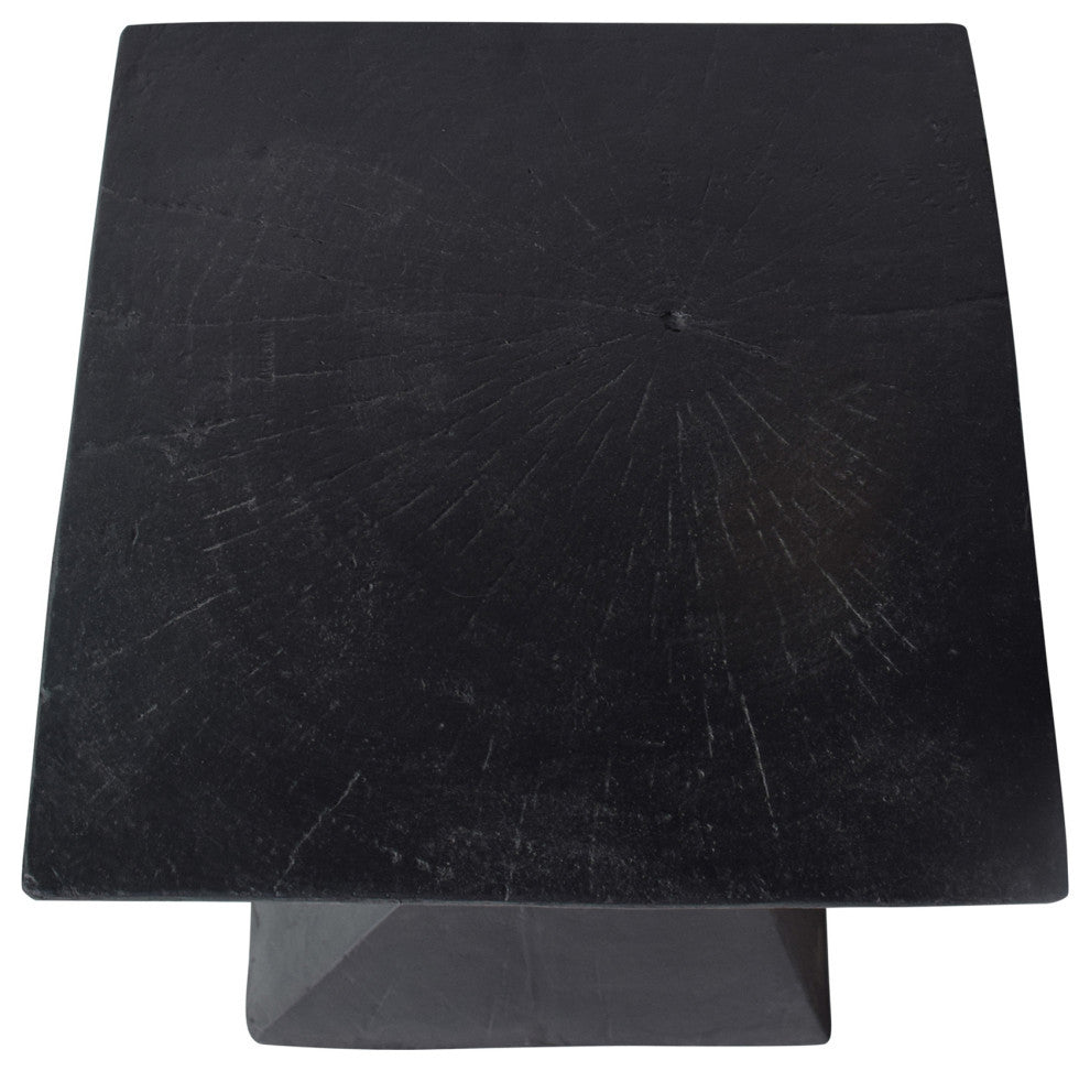 Morgan Outdoor Lightweight Concrete Accent Table, Black