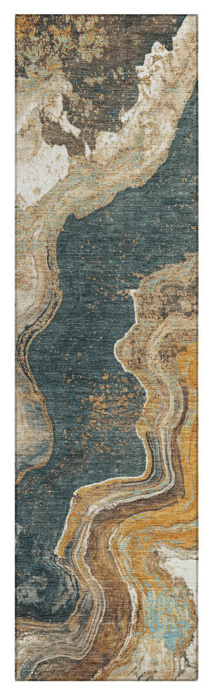 Machine Washable Indoor/Outdoor Chantille ACN1907 Wheat 2'3" x 7'6" Runner Rug