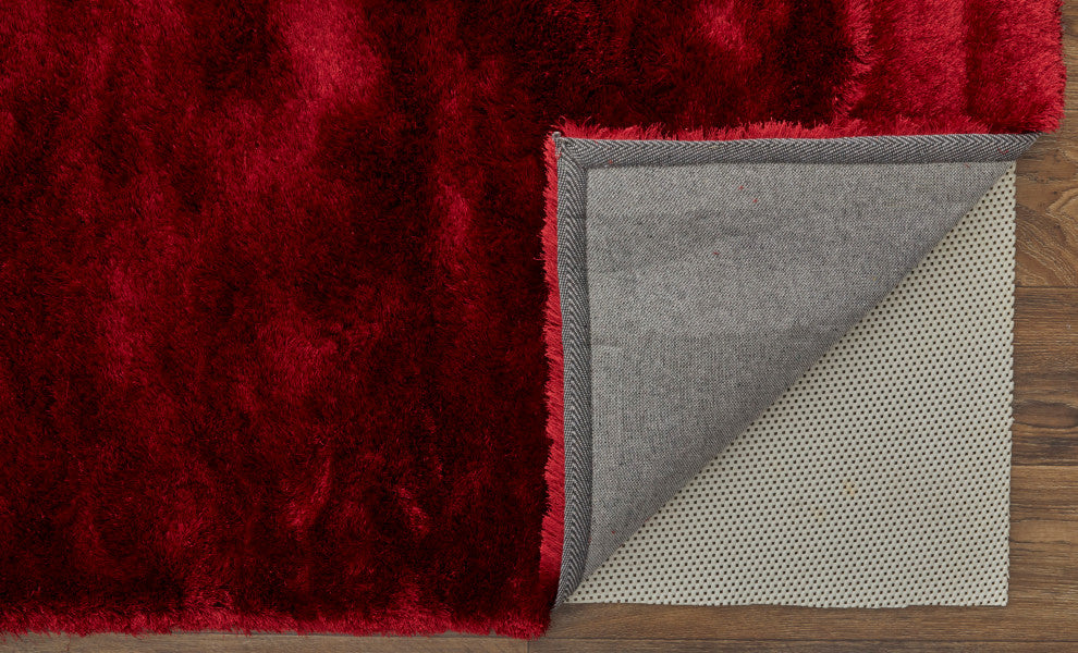 Weave & Wander Armada Plush Shag Rug, Cranberry, 4'9"x7'6"