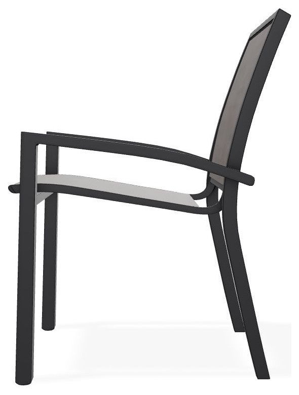 Kendall Sling Stackable Outdoor Dining Chair, James/Black