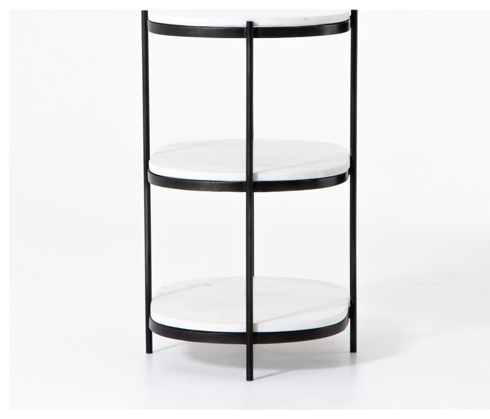 Felix Oval Nightstand-Hammered Grey WithCl