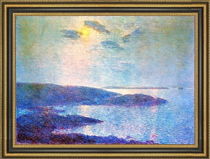 Frederick Childe Hassam Moonlight Scene Framed Premium Canvas Print, 16"x24"