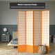 7' Tall Window Pane Shoji Screen, Honey, 4 Panels
