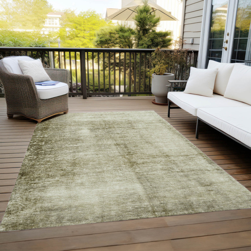 Machine Washable Indoor/Outdoor Chantille ACN1884 Khaki 9' x 12' Rug